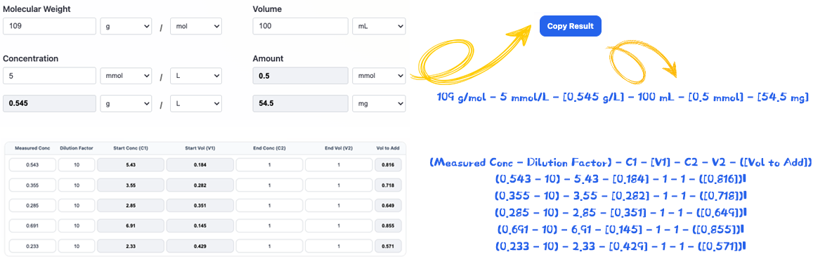 Copy result output preview